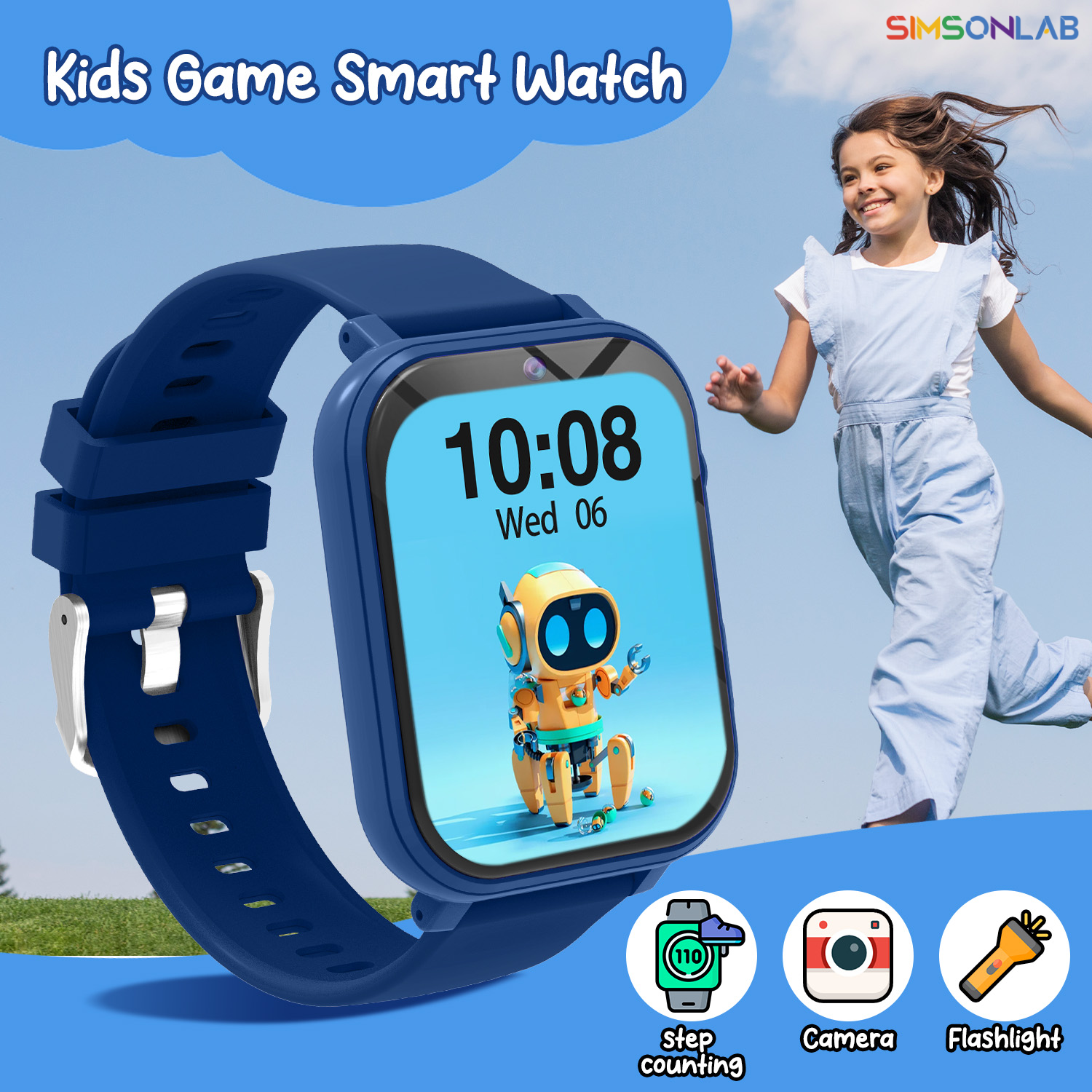 Smartwatch Watches For Kid Boy With Alarm - Kids Smart Watch Games Camera Flashlight