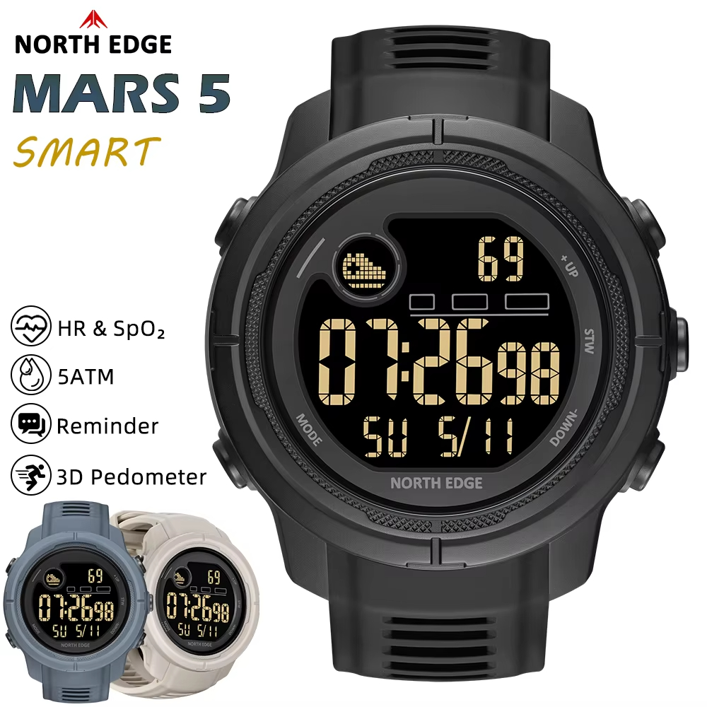 Smartwatch Military Watches For Men - NORTH EDGE NEW MARS 5 Men's