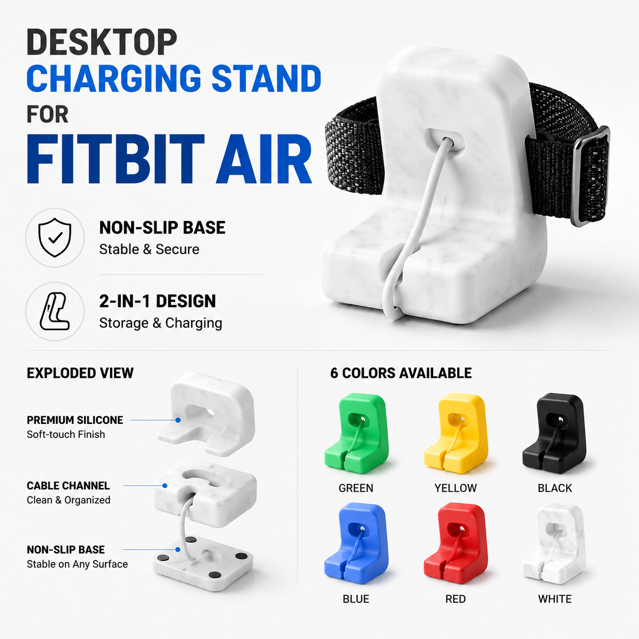 Watch Charging Dock - Charging Cradle For Fitbit Air Anti-Slip
