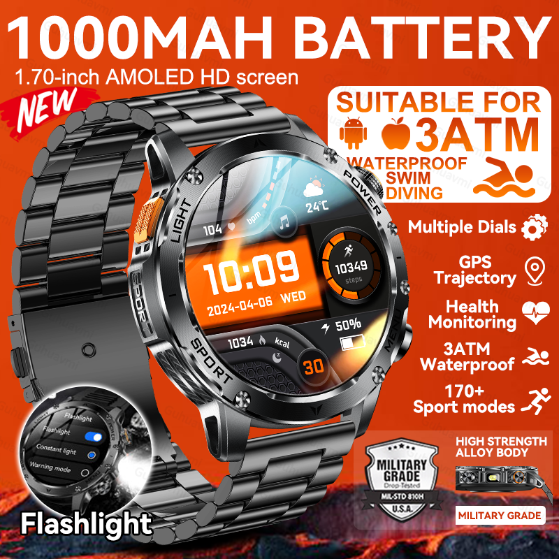 Smartwatch New Watches 2025 - New AK87 1000mAh Battery Men Outdoor