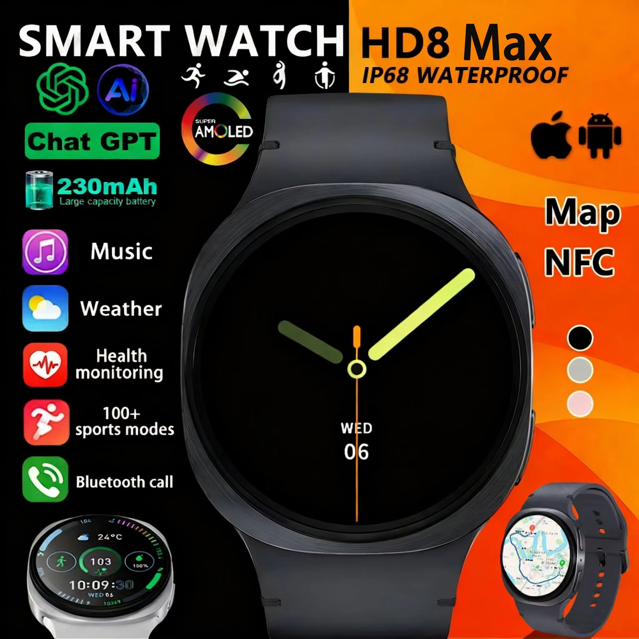 Smartwatch Watches For Men With Gps - 2026 New Ultra classic 8 Mini
