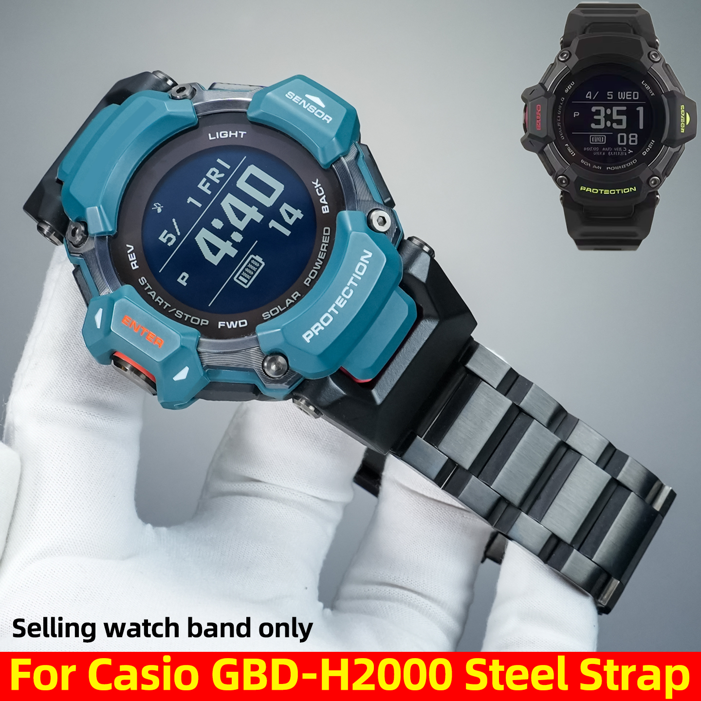 Casio Watches Smartwatch - GBD-H2000 Modified metal Strap For Casio