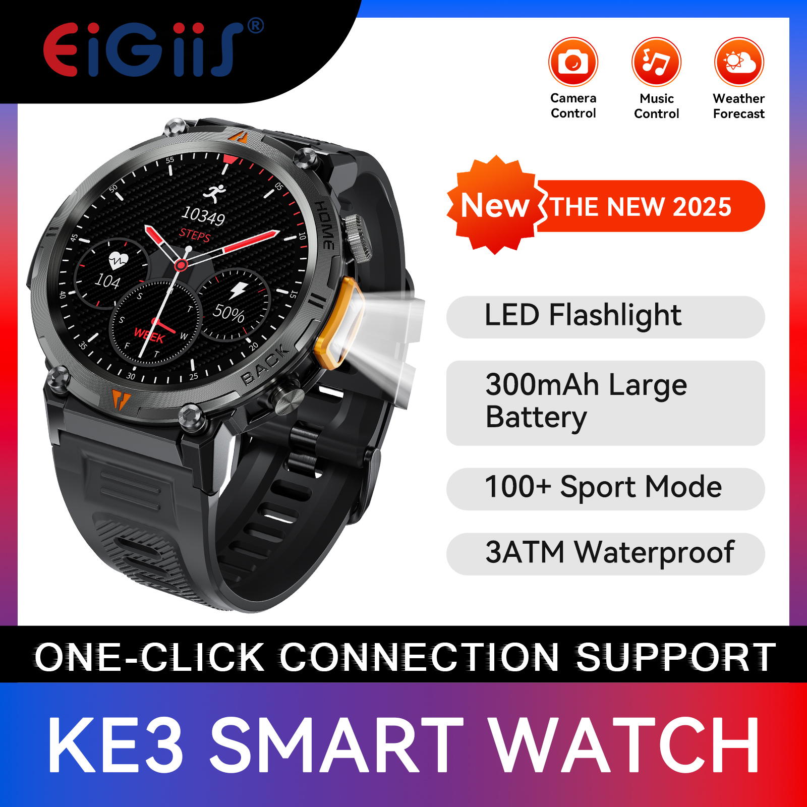 Smartwatch Watches With Bluetooth - EIGIIS KE3 Bluetooth Call Smart Watch