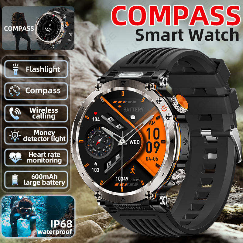 Smartwatch Military Watches For Men - New Military Outdoor Smartwatch Men Heart