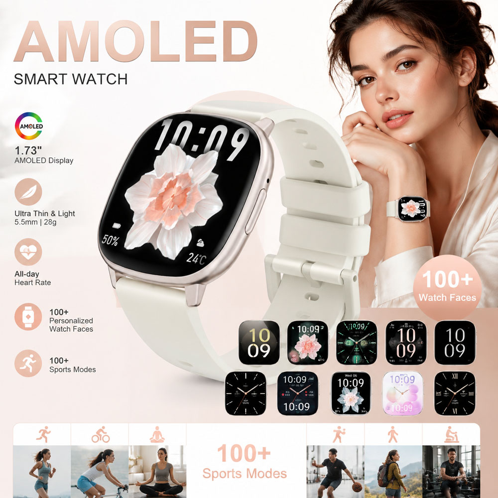 Smartwatch Stylish Watches For Women - HD17 AIR AMOLED Fashion Smartwatch 1.73