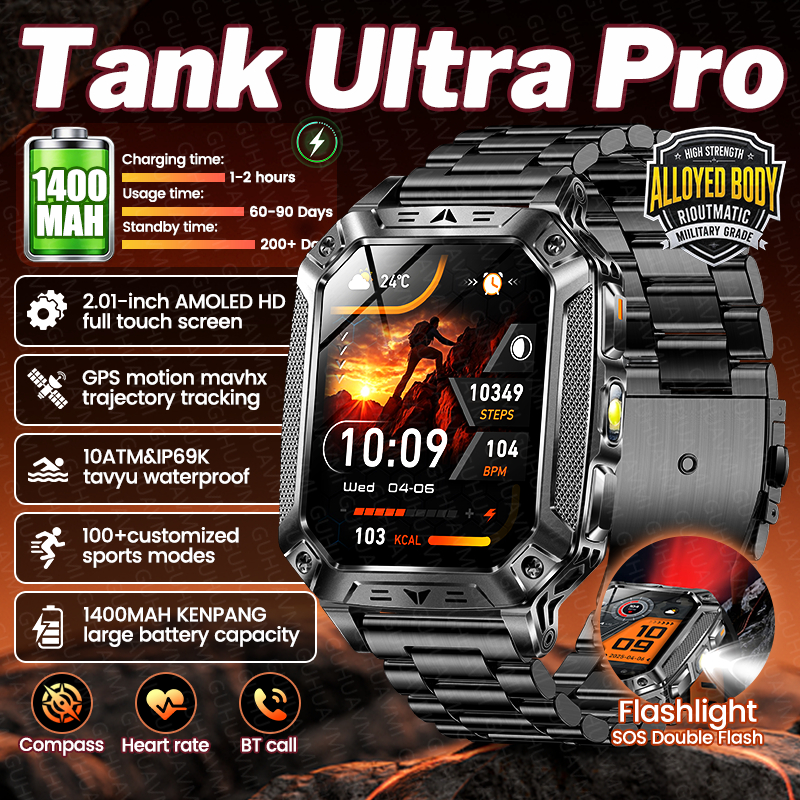 Smartwatch Military Watches For Men - 2026 New Military TANK Ultra PRO