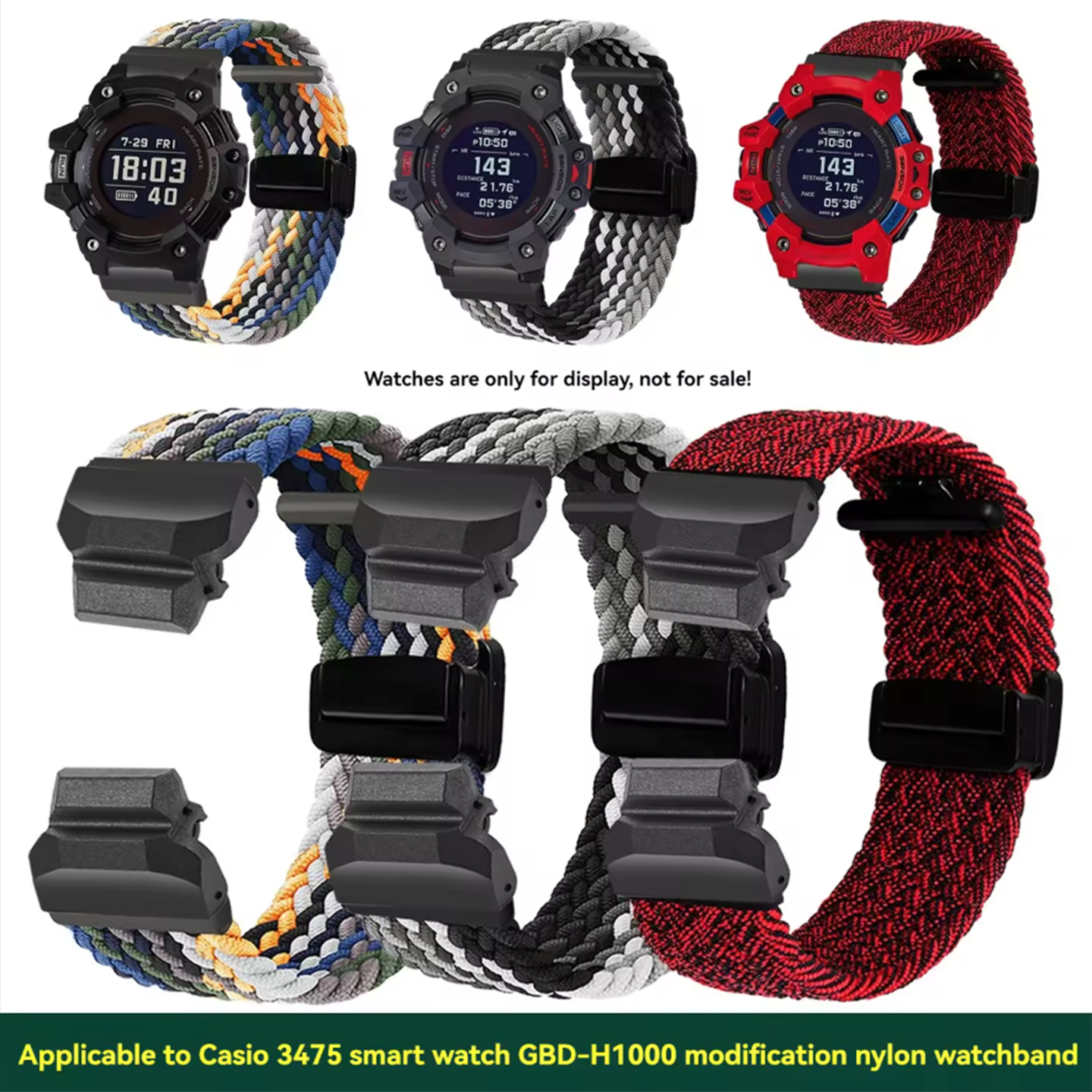 Casio Watches Smartwatch - gbd-h1000 nylon Sports watchband for G-SHOCK