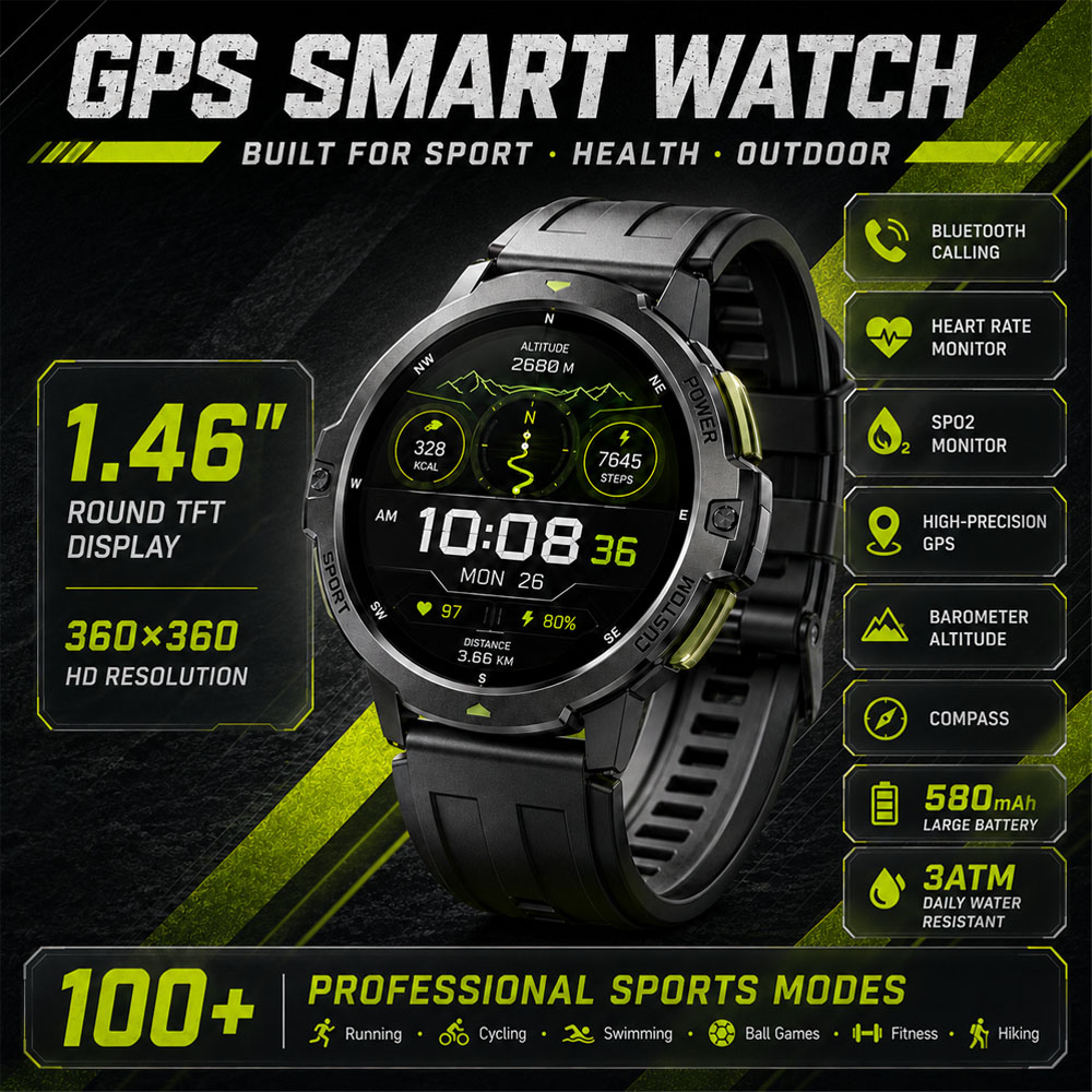 Timex Watches Smartwatch - NEW Military GPS Smartwatch 3ATM Waterproof
