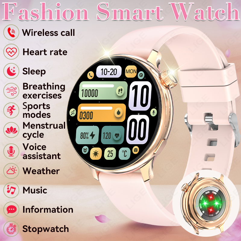 Smartwatch Stylish Watches For Women - LIGE Stylish Round Women Smart Watch