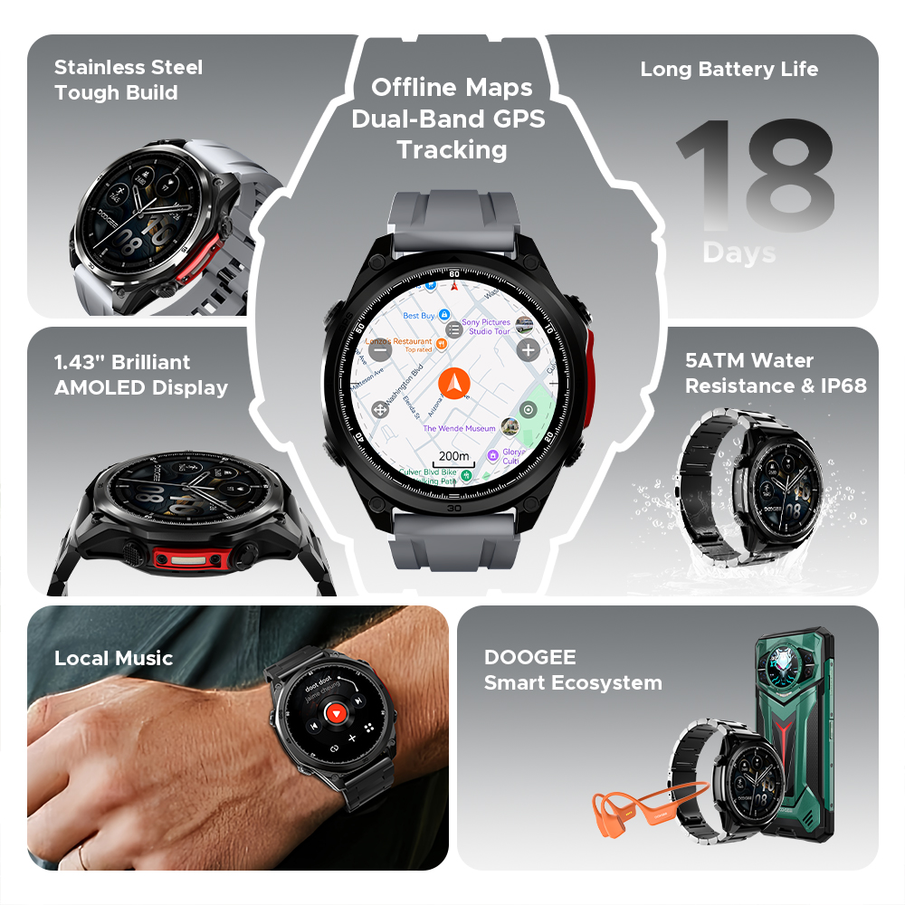 DOOGEE ANYWISE W1 PRO Smartwat - Smartwatch Health Watches recension och pris
