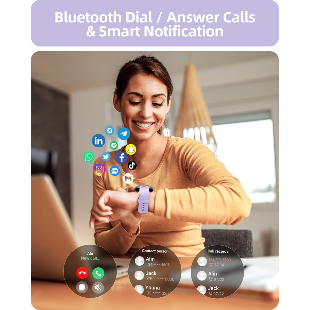 Smart Watch with Calling & Fit - Smartwatch Purple Watches For Women recension och pris