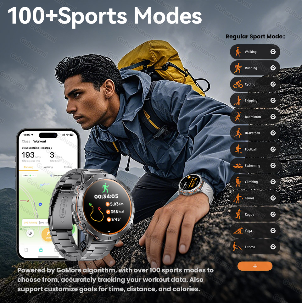 2026New Military 1000mAh Sport - Smartwatch Military Watches For Men recension och pris