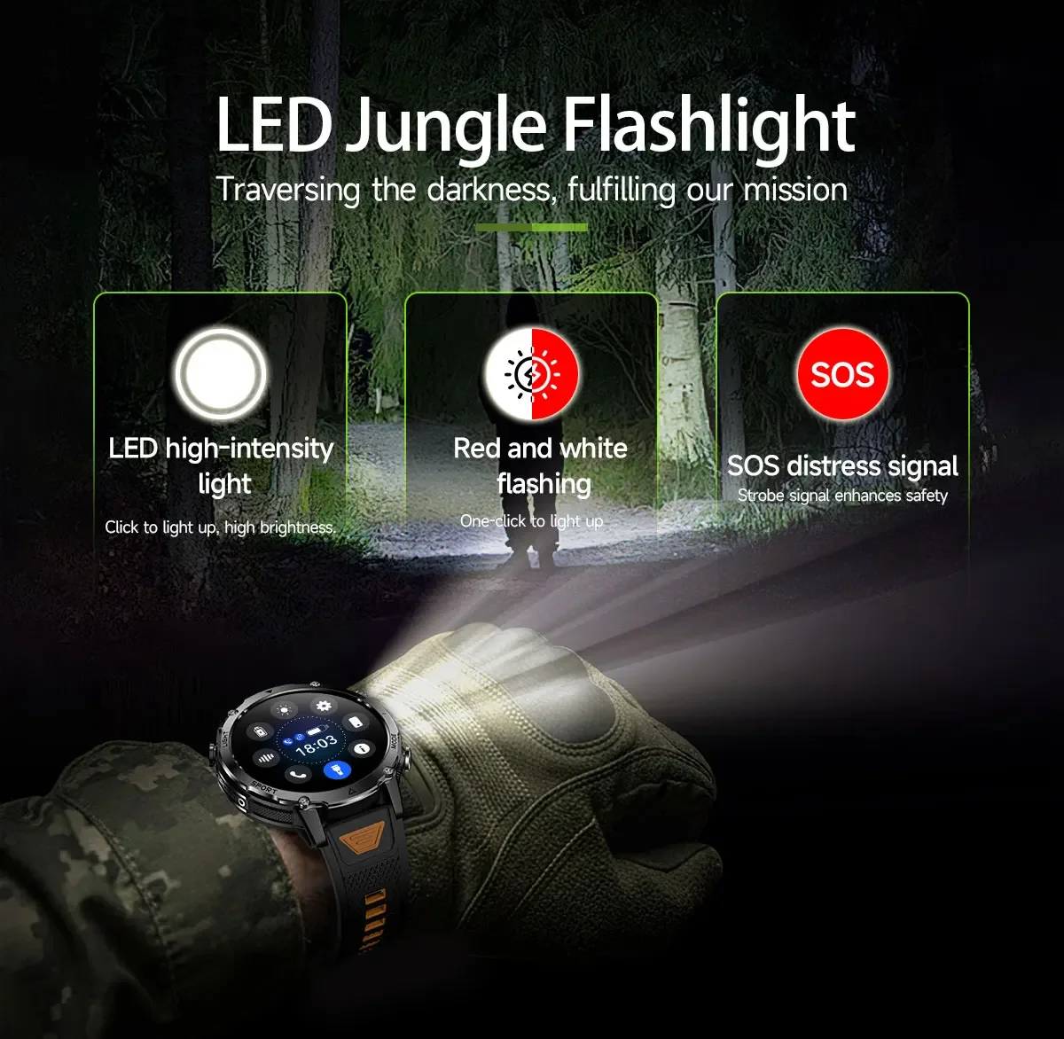 Brand+1400mAh Big Battery Smar - Smartwatch Military Watches For Men recension och pris