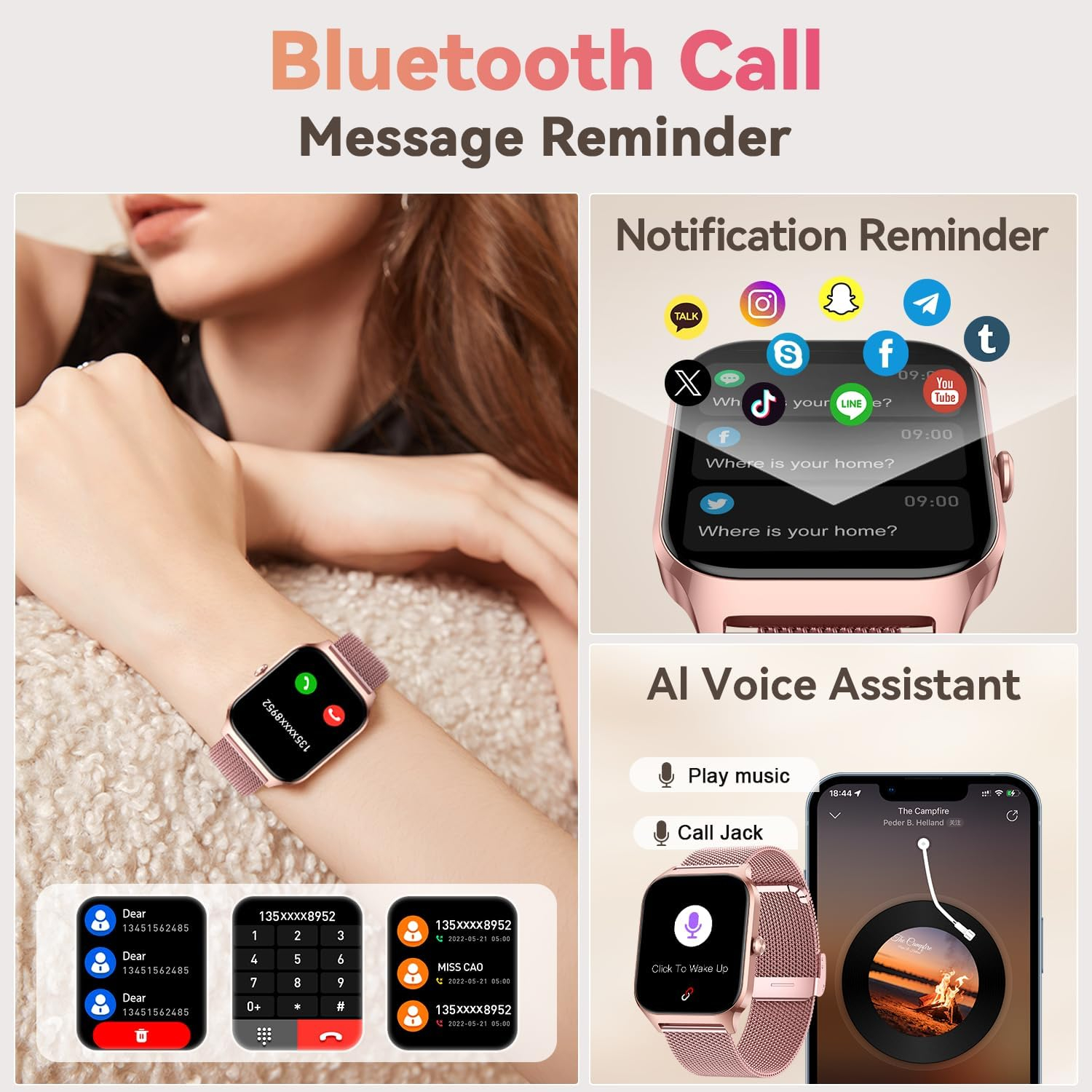 Women's Bluetooth Call Smart W - Smartwatch Watches With Bluetooth recension och pris