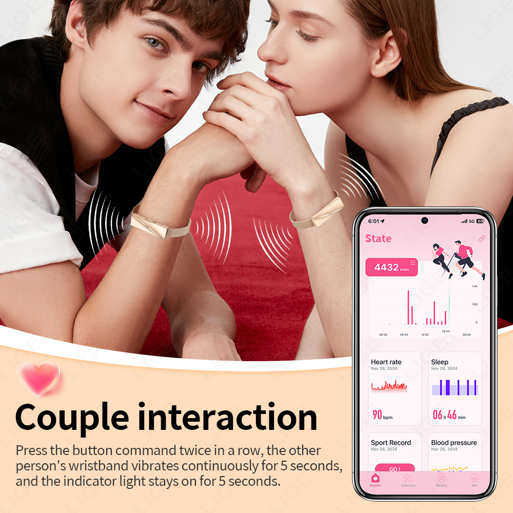 LIGE Call Reminder Smart Brace - Couple Watches Smartwatch recension och pris
