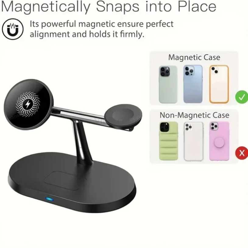 3-IN-1 Magnetic Wireless Charg - Watch Charging Dock recension och pris