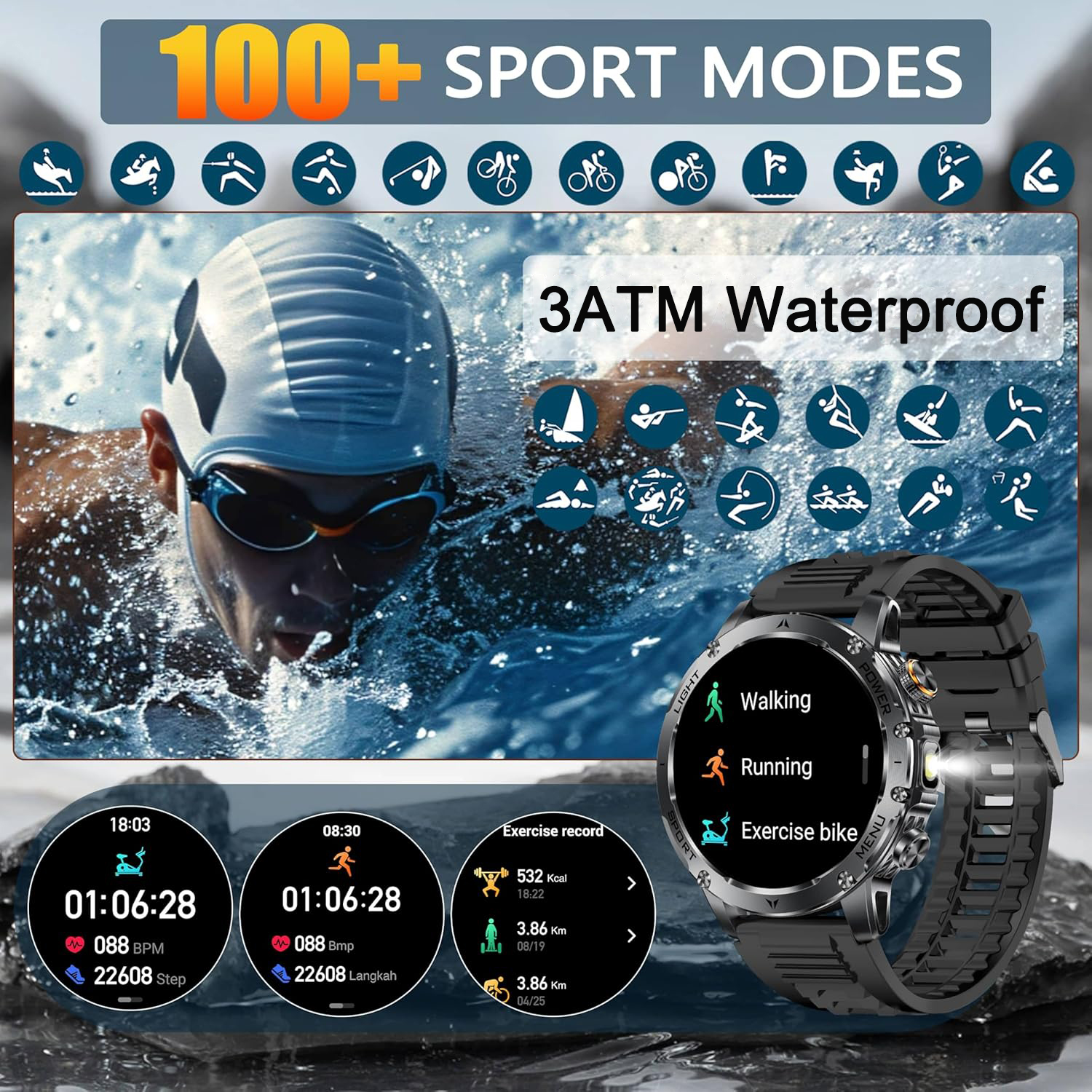 New AK87 1000mAh Battery Men O - Smartwatch New Watches 2025 recension och pris