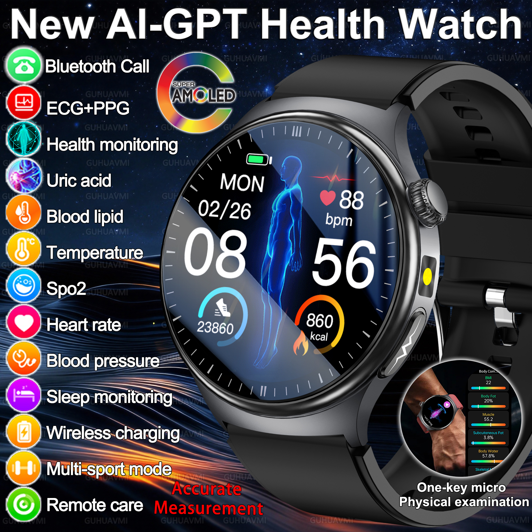 2026 New Accurate Diagnosis Sm - Smartwatch Military Watches For Men recension och pris