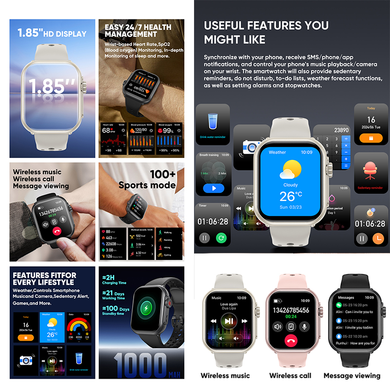Ultra K62 1000 mAh Battery Sma - Smartwatch Watches For Men With Gps recension och pris