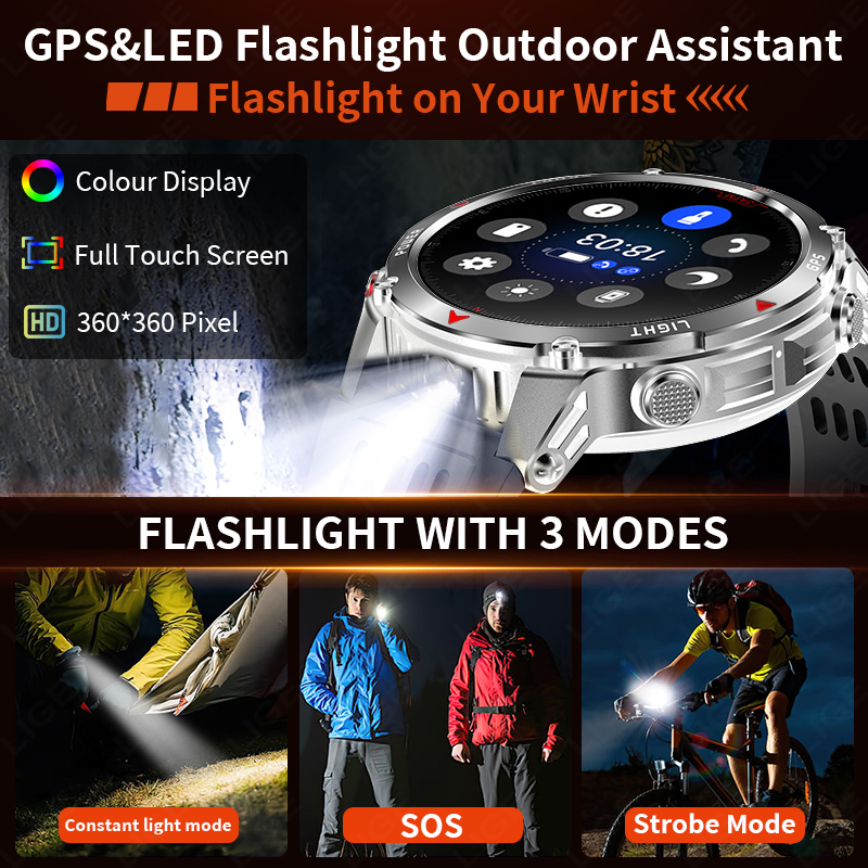 LIGE Rugged GPS Track Smart Wa - Smartwatch Watches For Men With Gps recension och pris