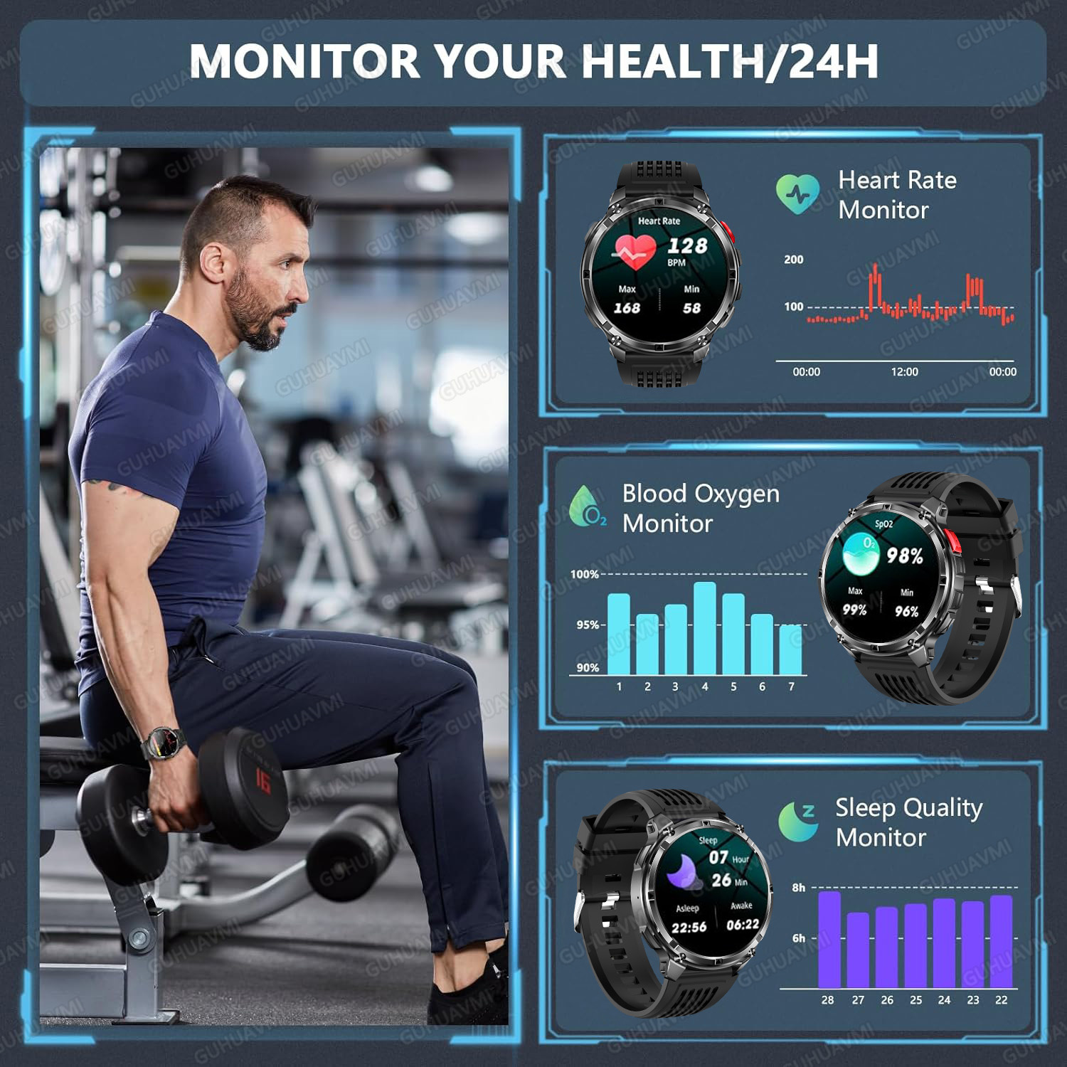 2026 New T-Rex3 Pro 1100mAh Ba - Smartwatch Military Watches For Men recension och pris
