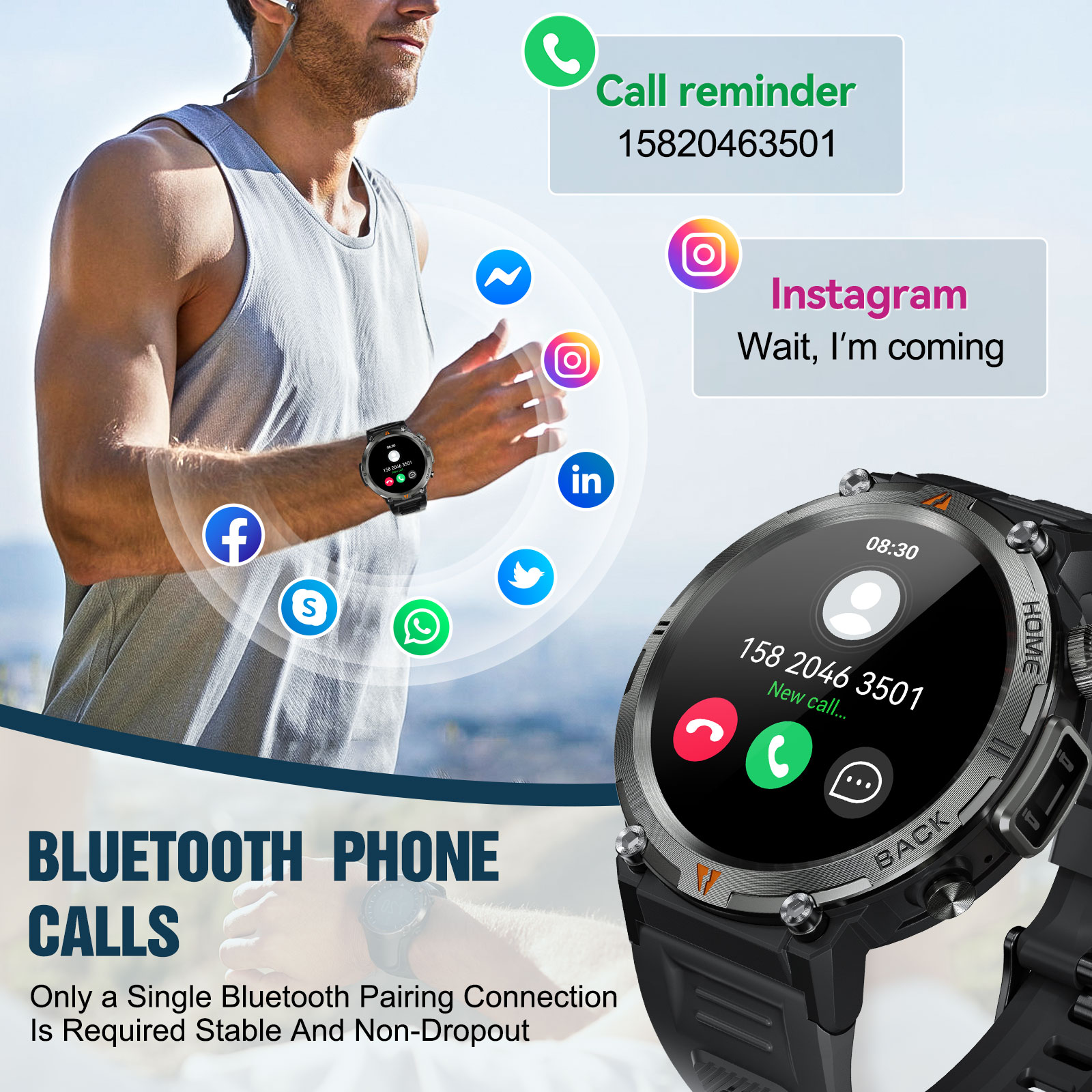 EIGIIS KE3 Bluetooth Call Smar - Smartwatch Watches With Bluetooth recension och pris