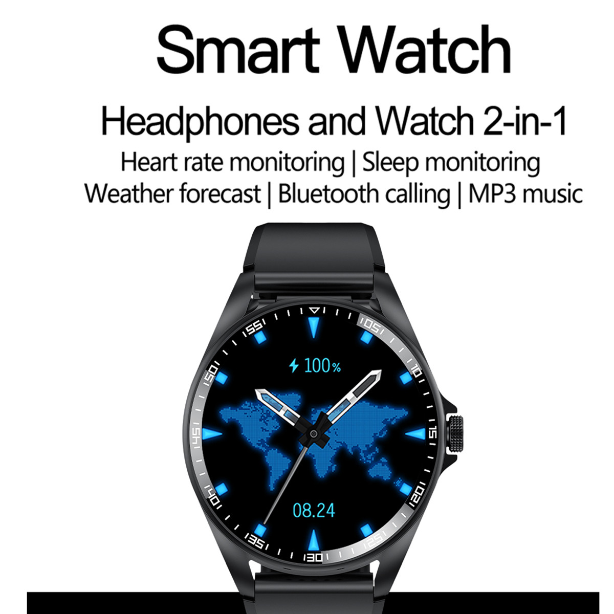 Smart Watch 2 in 1 with Headph - Smartwatch Watches Wallpaper recension och pris