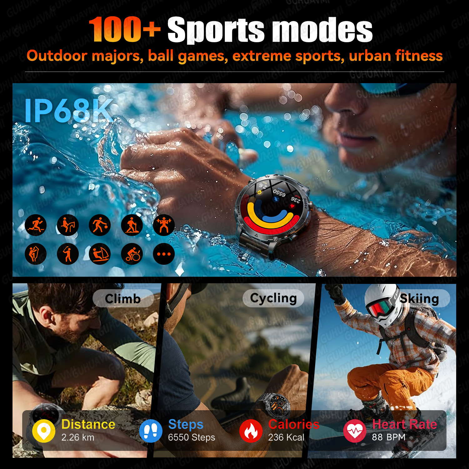 Newly Durable 1400mAh Large Ba - Smartwatch Military Watches For Men recension och pris
