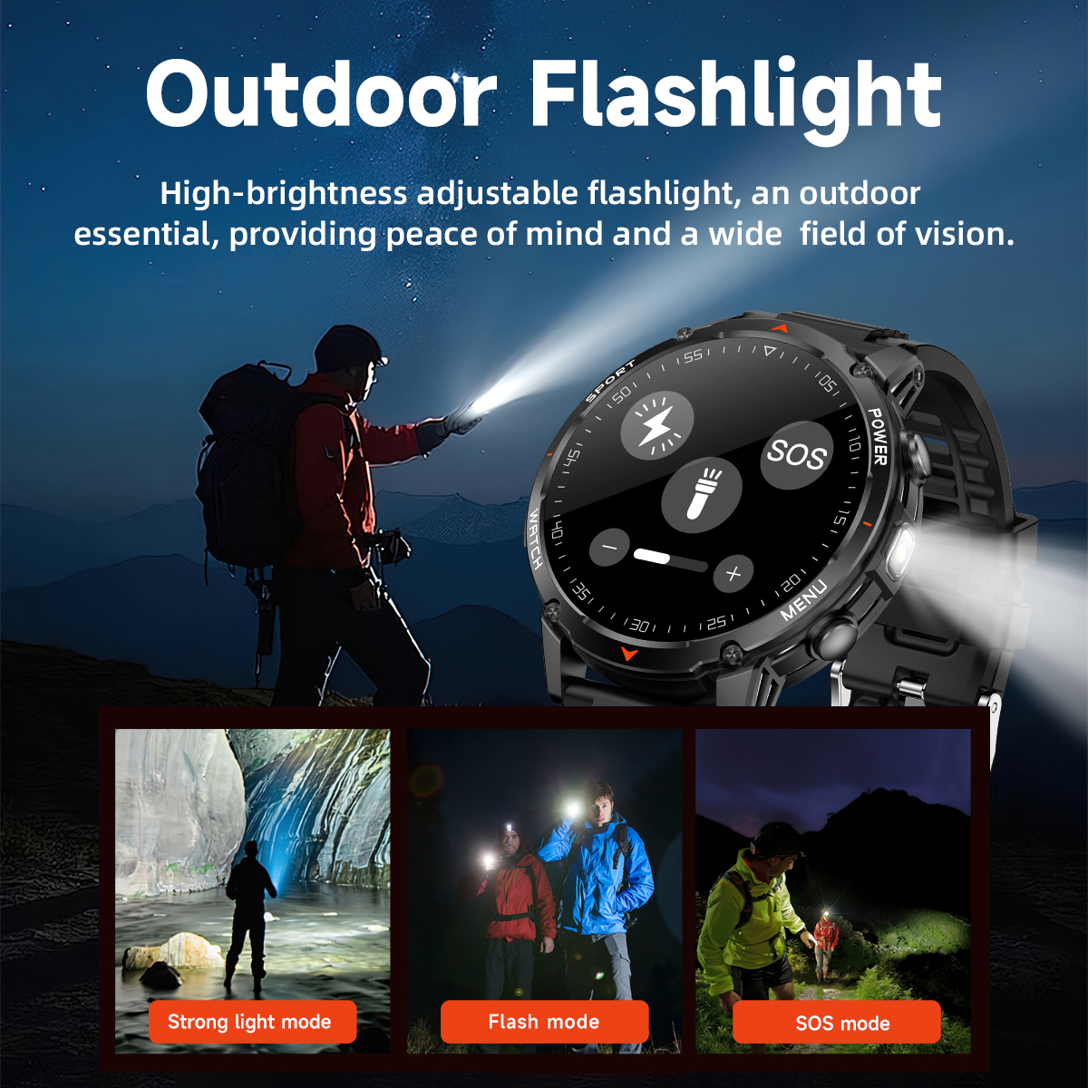 New Durable 1400mAh Battery T- - Smartwatch Military Watches For Men recension och pris