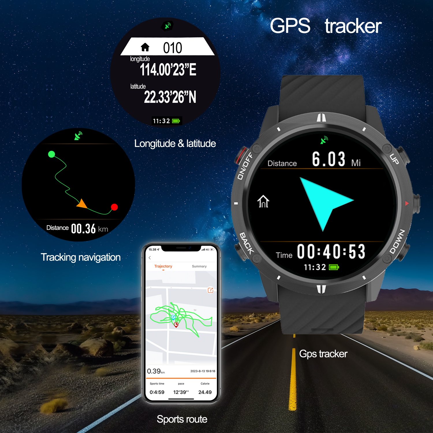 2024 New Sunroad GPS Sports Wa - Smartwatch Watches For Men With Gps recension och pris