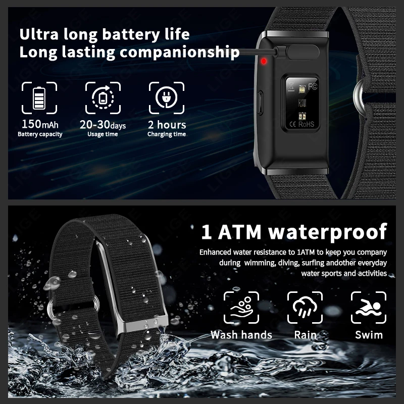 LIGE Couple Smart Bracelet Fit - Couple Watches Smartwatch recension och pris