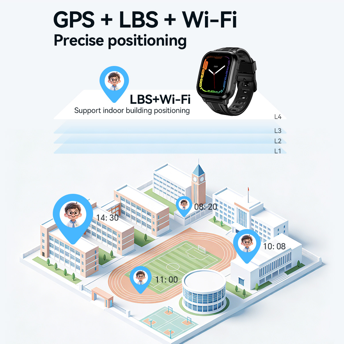 HOCO Y108 1.69inch HD LCD Curv - Smartwatch Watches For Kid Boy With Alarm recension och pris