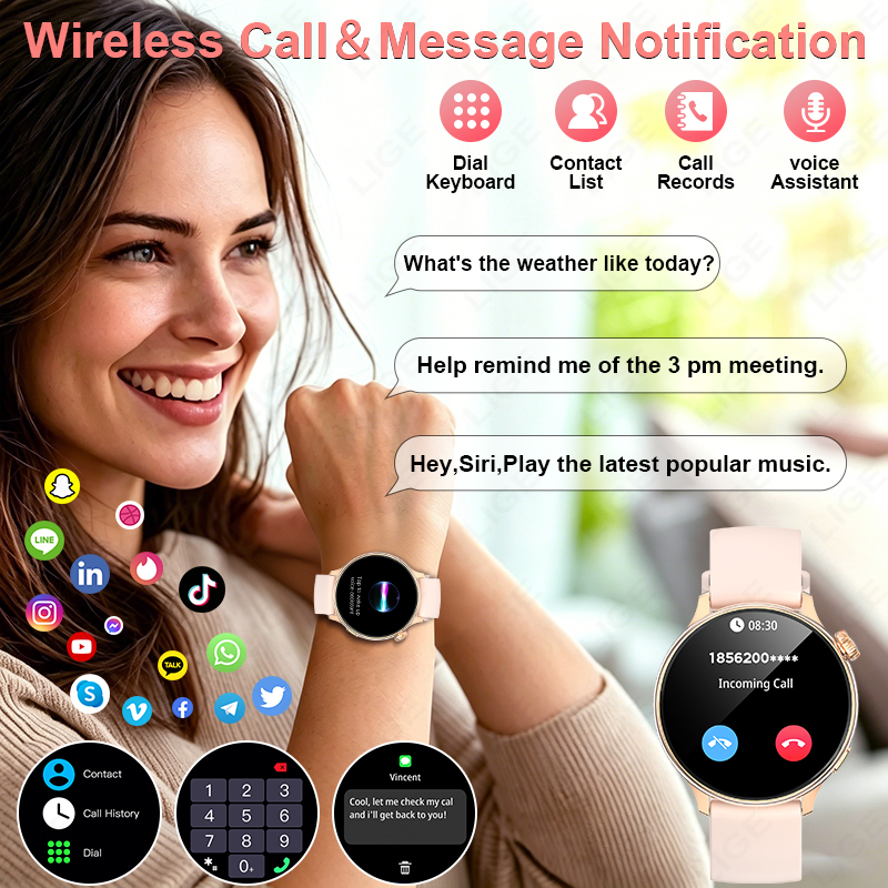 LIGE Stylish Round Women Smart - Smartwatch Stylish Watches For Women recension och pris