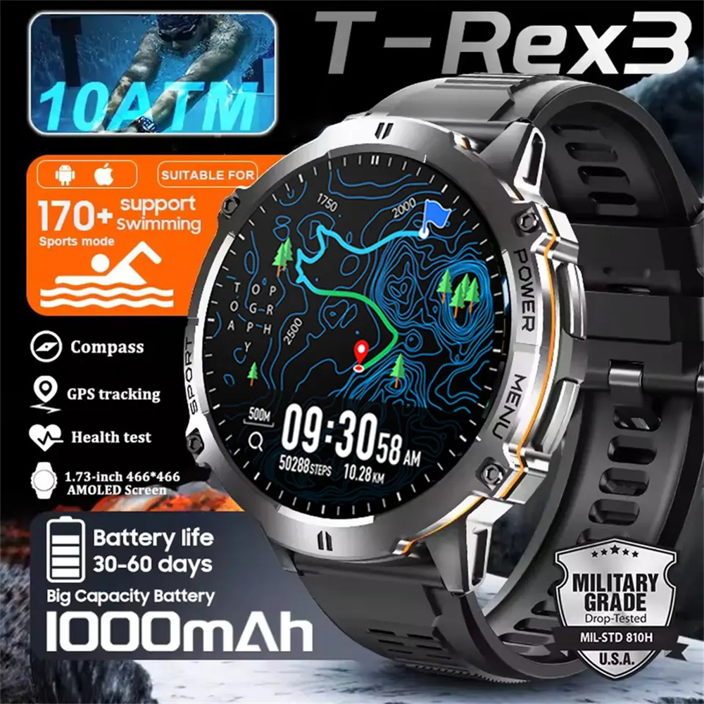 Mens Military T REX 3 Smartwat - Smartwatch Military Watches For Men recension och pris