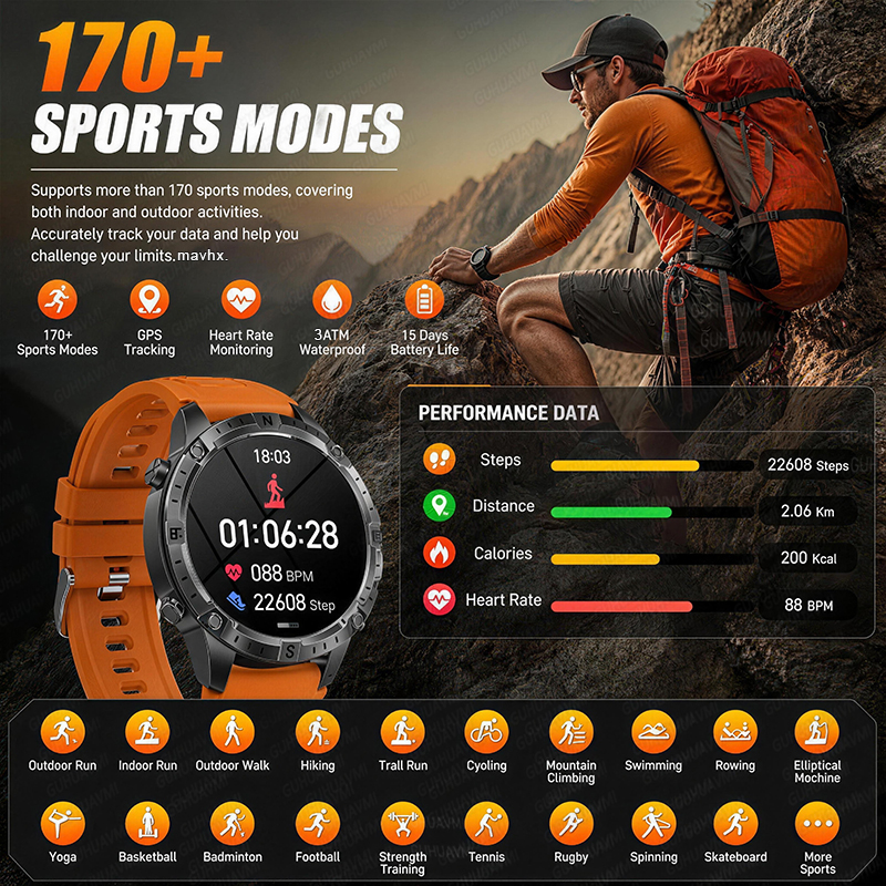 New Outdoor Military TANK Ultr - Smartwatch Military Watches For Men recension och pris